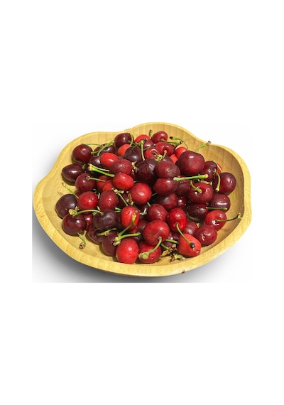 Dekoratif Bambu Servis Tabak, Servis Tabağı, Salata Tabağı, Çap 20 Cm Ahşap - Bej