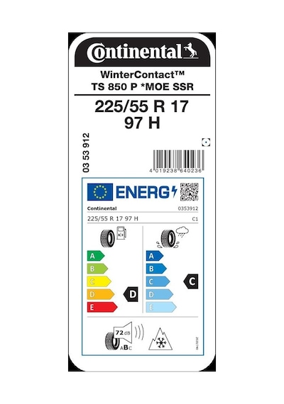 Continental 225/55R17 97H WinterContact TS 850 P SSR MOE Kış Lastiği 2023