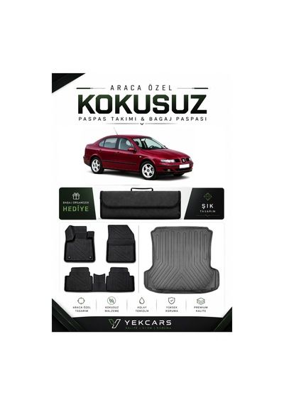 Seat Toledo 1999 Model Aracınıza Özel 4d Karbonlu Kauçuk Paspas Takımı Ve Bagaj Havuzu