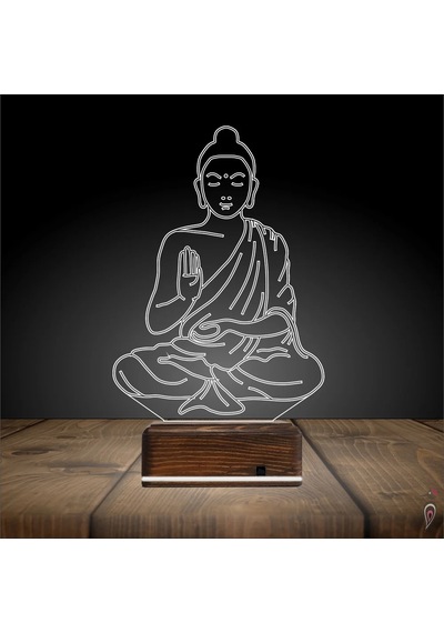 Luvivia Yoga Buda 3d Lamba - Masa Gece Lambası Şeffaf