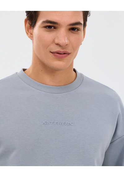 Skechers M Essential Crewneck Sweatshirt Erkek Gri Sweatshirt S2610015-4256 Gri