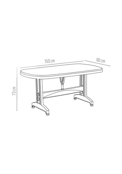 Omnipazar Irk-hm100 Oval Köşe Plastik Dikdörtgen Masa 90x150 Cm Krem