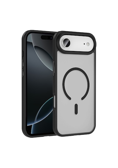 Apple Uyumlu iPhone 17 Air Kılıf M-safe Şarj Özellikli Mat Arka Yüzey Zore Sio Kapak Siyah