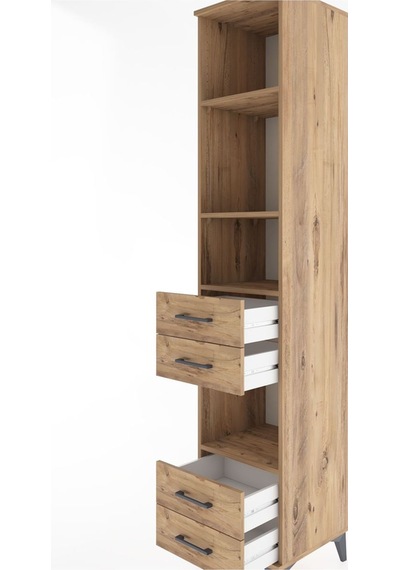 Hyperion Dolap 4 Raflı 4 Çekmeceli 44x44x221 Çam-çam Çam