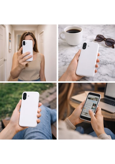 Apple Apple iPhone 17 Uyumlu Kılıf Renkli Lansman İçi Kadife Yumuşak Kamera Yükseltili Silikon Beyaz