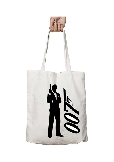 Art Hediye James Bond 007 İki Taraf Kalıcı Yıkanabilir Okul Plaj Omuz Bez Çanta Çok Renkli