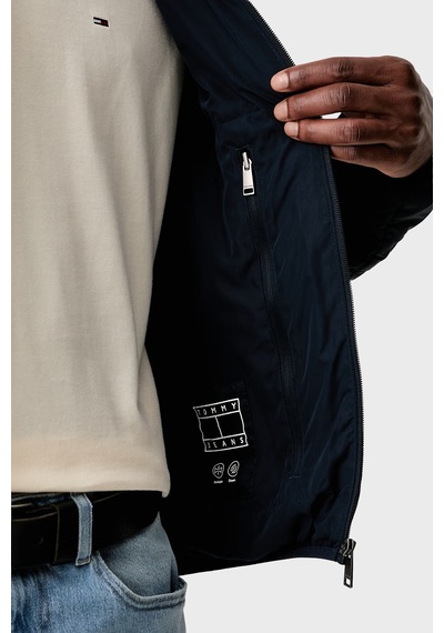 Tommy Jeans Kapitoneli Relaxed Fit Dik Yaka Mont Erkek Mont Dm0dm23231 C1g Lacivert