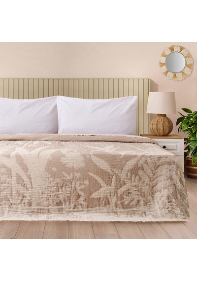 Soft Palmyra Çift Kişilik Müslin Pike - Bej - 230x240 Cm Renkli
