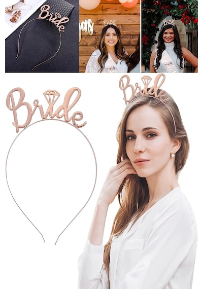Bride To Be 2li Taç Ve Kuşak Set Bekarlığa Veda Partisi Rose Gold Pudra Pembe Tüm Yaşlar
