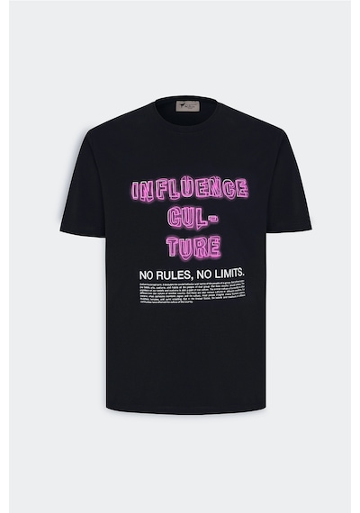 Ac&Co / Altınyıldız Classics Erkek Siyah Standart Fit Normal Kesim Bisiklet Yaka Tişört Siyah