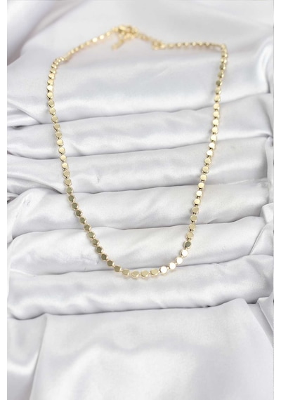 316l Çelik Zincir Gold Renk Ezme Zincir Model 45 Cm Kadın Kolye