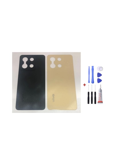Vivo Y36 Siyah Arka Cam Kapak Pil Kapağı Tamir Set B7000 Set Siyah