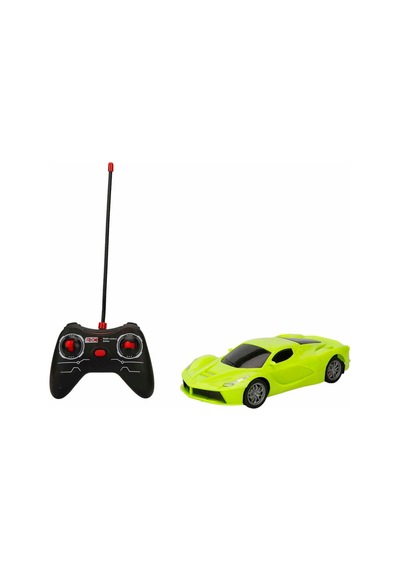 1:18 Şarjlı Uzaktan Kumandalı Spor Araba - Full Fonksiyon Usb Kablolu Oyuncak Araba 20 Cm Yeşil