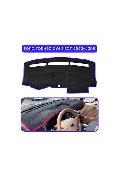 Ford Torneo Connect 2002-2008 Torpido Koruma Halısı Mavi Kenar