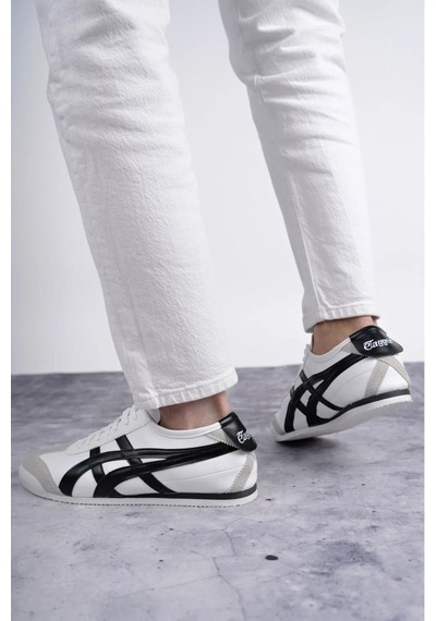 Bs Shoes Tayger Unisex Spor Ayakkabı Kaymaz Taban Oxford Sneakers Beyaz Siyah