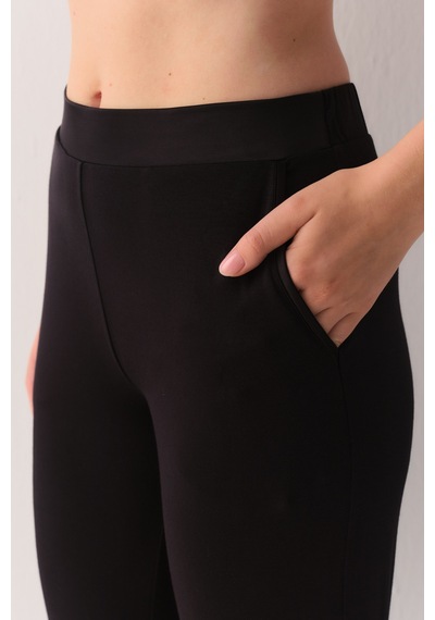 Suwen Modal Luxe Pantolon Sh27407624012 Siyah
