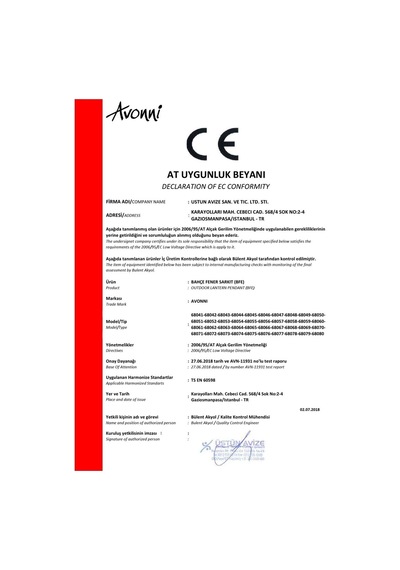 Avonni Bfe-68068-bsy-op Siyah Elektrostatik Toz Boyalı Dış Mekan Aydınlatma, E27, Aluminyum, Polikarbon Cam, 17x10cm Sku: Smgstkc7ad0d65bf