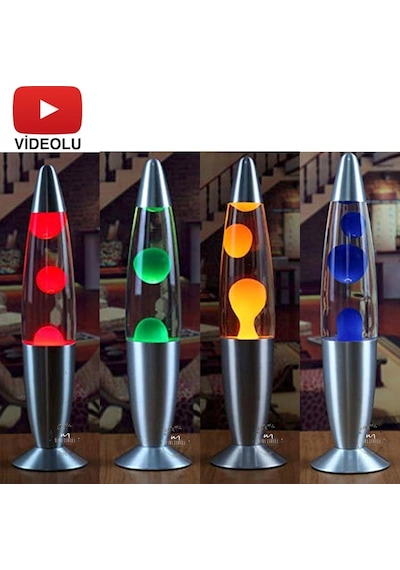 Ev Hediyesi Dekorati Lav Lambası 41 cm Konsept Lamba Gece Lambası Lava Lamp Masa