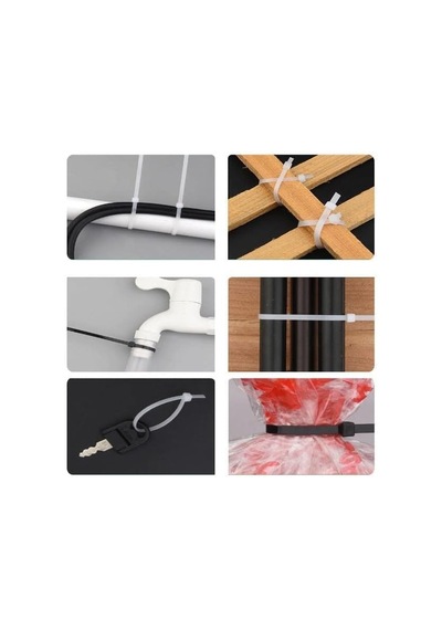 3.6x150 Mm Plastik Cırt Kelepçe 100'lü Paket Dayanıklı, Çok Amaçlı Kablo Bağı