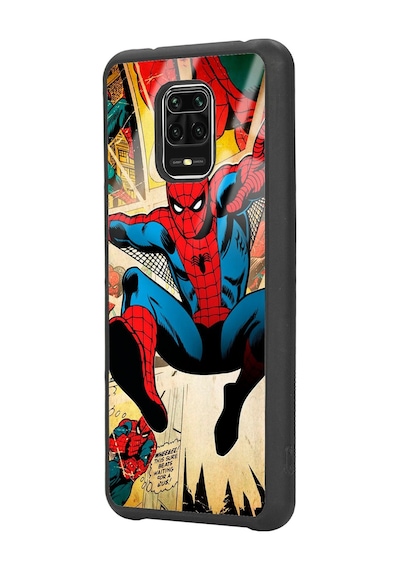 Xiaomi Redmi Note 9 Pro Spider-man Örümcek Adam Tasarımlı Glossy Telefon Kılıfı Siyah