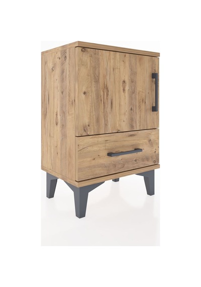 Arges Komodin 2 Raflı Tek Kapaklı 44x30x64 Çam-çam Çam