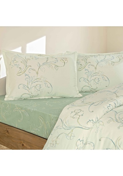 Linens Allday Verra Pamuk Saten Çift Kişilik Nevresim Takımı Beyaz Ekru
