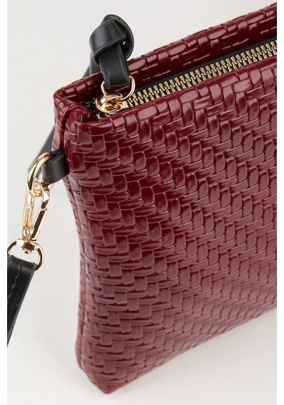 Vivaq Kadın Bellis Örgü Bordo Astarlı Suni Deri Bilek Askılı Portföy El Ve Clutch Çanta
