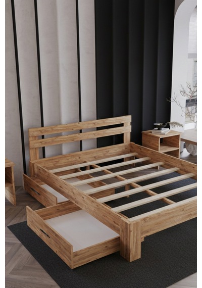 Letto 2 Çekmeceli Çift Kişilik Mdf Karyola