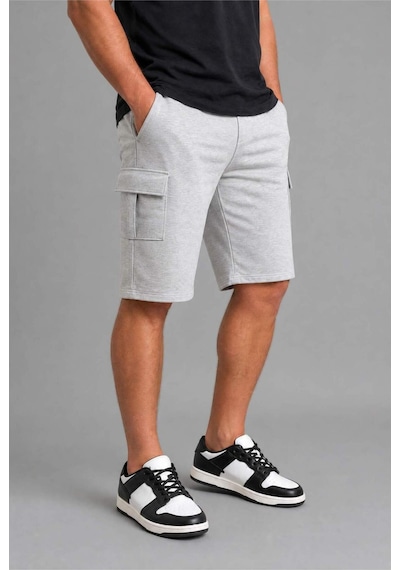 Defacto Relax Fıt Düz Paça Sweatshirt Kumaşı Uzun Şort H2058ax26smgr210 Gri-gr210