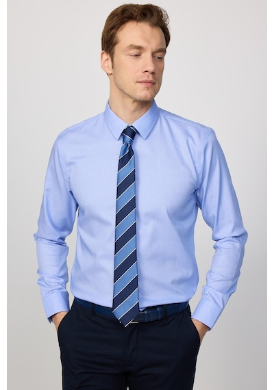 Tudors Slim Fit Non-ıron Ütü Gerektirmez Mavi Erkek Gömlek-30455-mavi Mavi