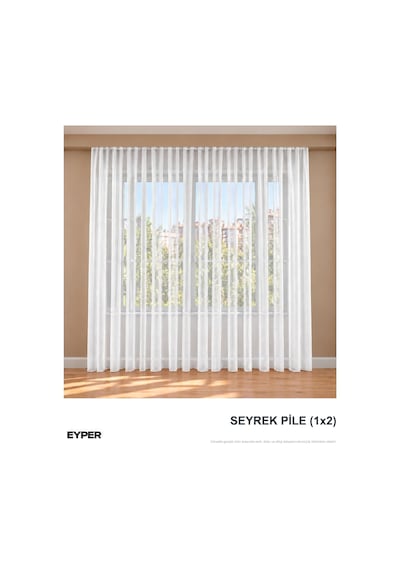 Simli Bambu Tül Perde, Ekru, 100 Cm Genişlik X 240 Cm Uzunluk, Seyrek Pile 1x2 , Kornise Hazır Diğer