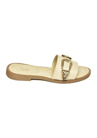 Fox Shoes U250110109 Bej Tokalı Kadın Terlik Bej-suni Deri Bej