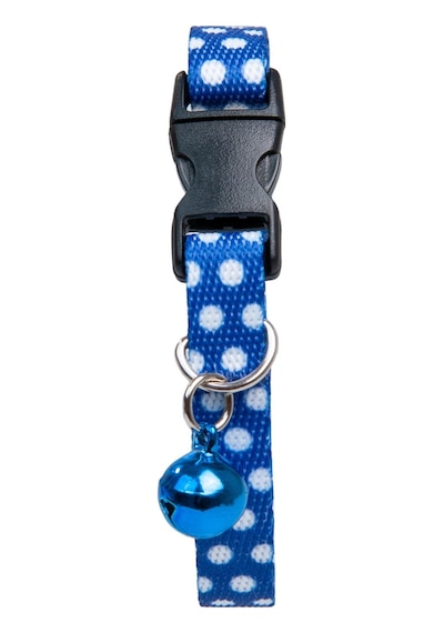Desenli Zilli Ayarlanabilir Kedi Boyun Tasması 22-30 Cm Lacivert-18481
