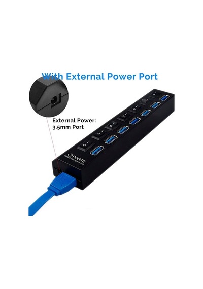 7 Port Usb 3.0 Hub Çoklayıcı Anahtarlı Yüksek Hızlı 1Tb Destekli (278557913)