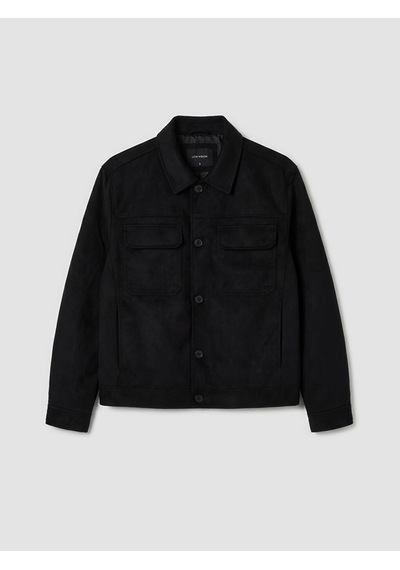 LC Waikiki Lcw Vision Siyah Regular Fit Gömlek Yaka Erkek Süet Mont New Blakız Çocuk