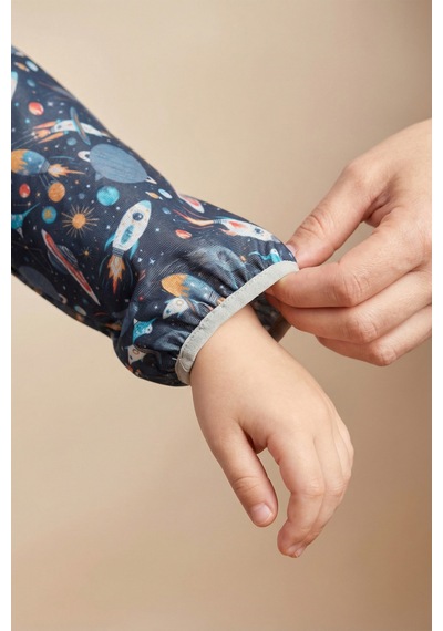 Sıvı Geçirmez Lastikli Bebek Mama Beslenme Kolluğu Seti Çocuk Aktivite Etkinlik Kol Kılıfı Galaxy
