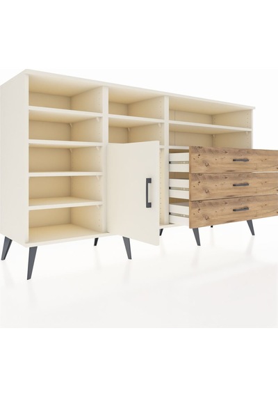 Hyperion Konsol 8 Raflı 3 Çekmeceli Tek Kapaklı 176x44x99 Aytaşı Aytaşı-aytaşı/çam Hyperion Konsol 8 Raflı 3 Çekmeceli Tek Kapaklı 176x44x99 Aytaşı Aytaşı-aytaşı/çam