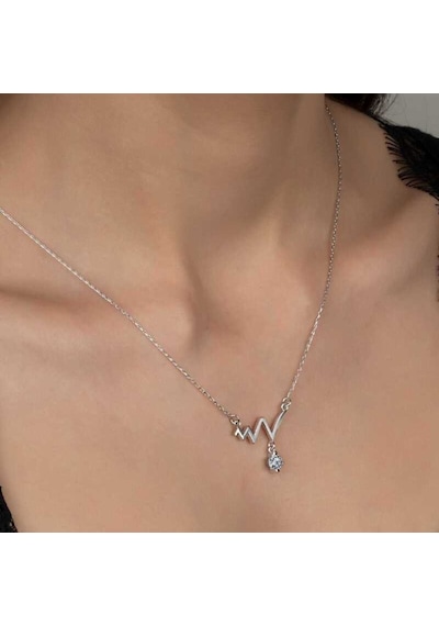 Swarovski Taşlı Gümüş Ritim Kadın Kolye (519129215)