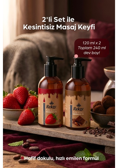 Doğal Çikolata Ve Çilek Aromalı Vücut Masaj Yağları 120 Ml - 297094555