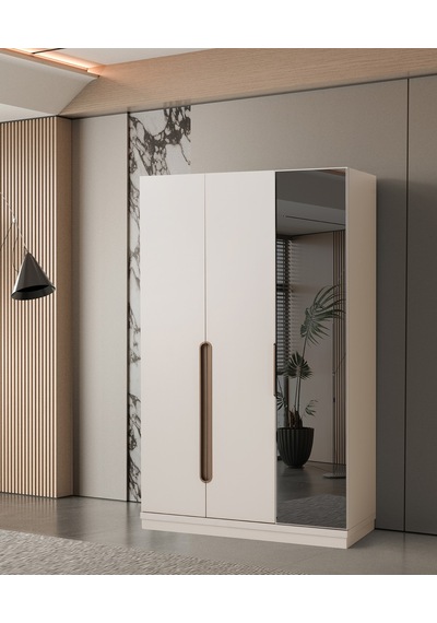 Çınar 3 Kapaklı Gardırop Elbise Dolabı 130 53 204cm Vizon