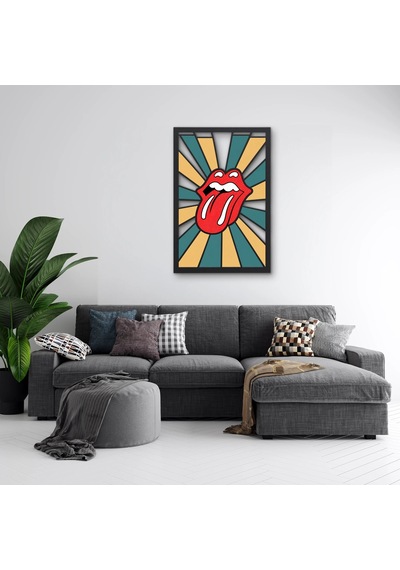 Pop Art Dil Ve Dudak Metal Tablo 53x80 Cm Çok Renkli