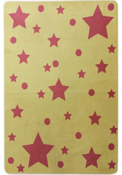 Çam Halı Kids Sarı Kırmızı Taraftar Yıldız Desenli Çocuk Odası Halısı - 120x180 Sarı