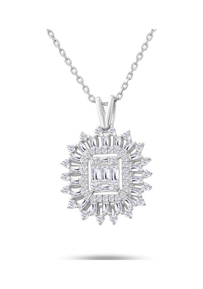 0.65 Karat Baget Pırlanta Kolye 60846364