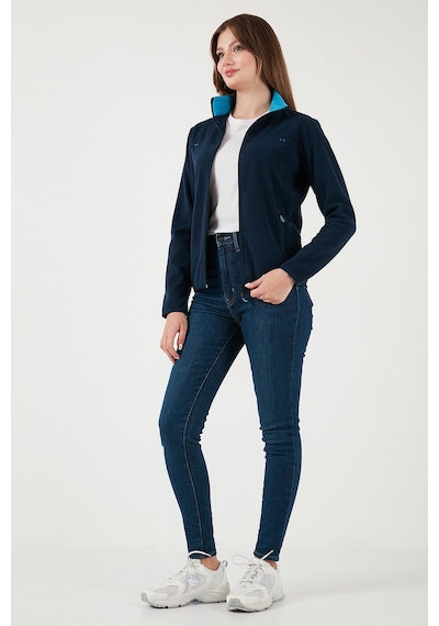 Lela Slim Fit Anti-Pilling Tüylenme Yapmayan Fermuarlı Cepli  Hırka Bayan Polar 5907002 Lacivert