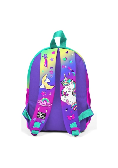 Minik Yuva Sırt Çantası Lavanta Su Yeşili Unicorn Desenli İki Bölmeli 23529