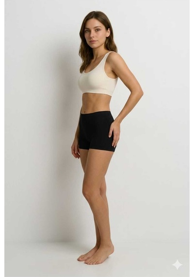 Westicgiyim Westiçgiyim Kadın Bambu Boxer - Premium Doğal Lifli Yumuşak Doku - 3'lü Paket Siyah