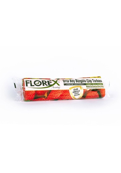 Florex Çöp Torbası Büzgülü Orta Boy Çilek 10 Lu Çt402- 12 Adet