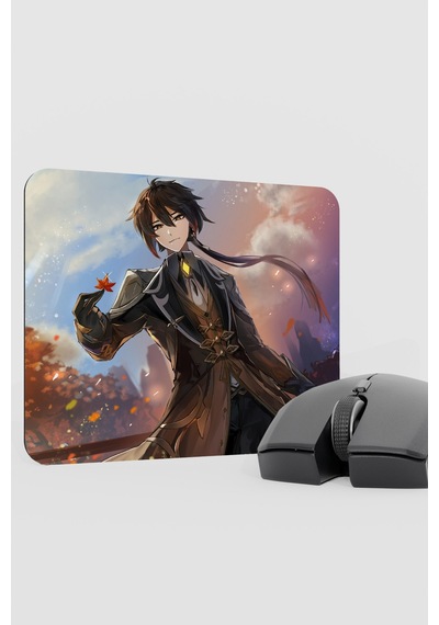 Zhongli Genshin Impact Anime Gacha V5 - 22x18 Gaming Mouse Pad Fare Altlığı