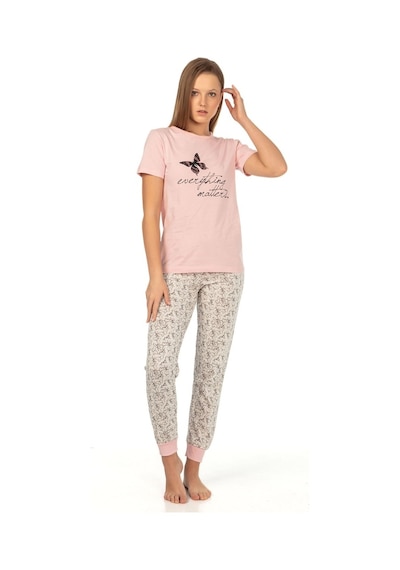 Vishenka Modal Baskılı Kadın Pijama Takımı Pembe