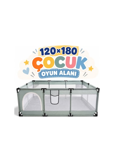 Missidea Gri Bebek Ve Çocuk Oyun Parkı 120x180 Cm